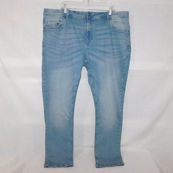 Kenneth Cole Regular Fit Mens 44 x 32  Light Wash Blue Jeans - Picture 1 of 12